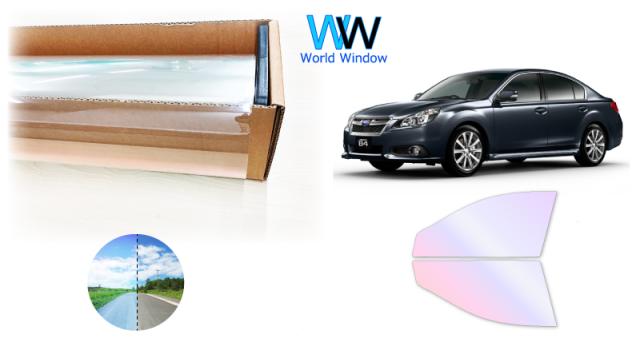 オーロラフィルム (グロウゴースト91) 遮熱フィルム 透過率90％  スバル レガシィB4 4ドア (BM9) カット済みカーフィルム フロントドアセット オーロラタイプ ゴーストタイプ ホログラフィック カメレオンフィルムの通販は