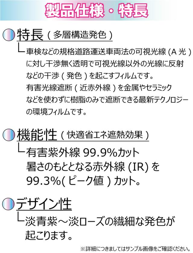オーロラフィルム (グロウゴースト91) 遮熱フィルム 透過率90％  ニッサン ジューク(JUKE) (YF15/NF15/F15) カット済みカーフィルム フロントドアセット オーロラタイプ ゴーストタイプ ホログラフィック カメレオンフィルム_3