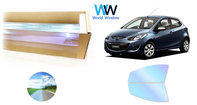 オーロラフィルム (ピュアゴースト88) 遮熱フィルム 透過率88％ マツダ デミオ (DE5FS/DE3FS/DE3AS/DEJFS) カット済みカーフィルム フロントドアセット オーロラタイプ ゴーストタイプ ホログラフィック カメレオンフィルムの通販は