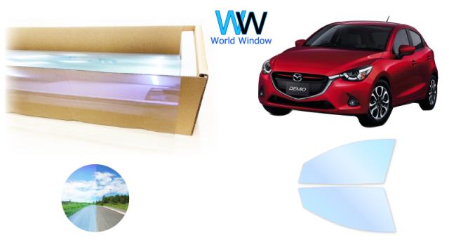 オーロラフィルム (ピュアゴースト88) 遮熱フィルム 透過率90％ マツダ デミオ (DJ5FS) カット済みカーフィルム フロントドアセット オーロラタイプ ゴーストタイプ ホログラフィック カメレオンフィルムの通販は