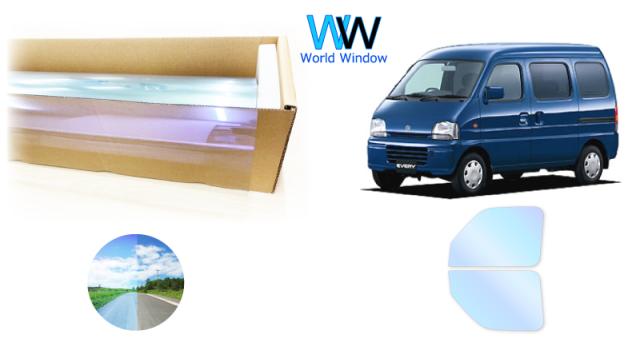 オーロラフィルム (ピュアゴースト88) 遮熱フィルム 透過率90％ スズキ エブリイ 後期 (DA52V) カット済みカーフィルム フロントドアセット オーロラタイプ ゴーストタイプ ホログラフィック カメレオンフィルムの通販は