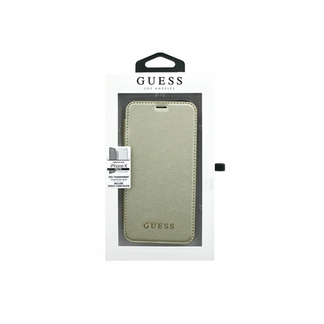 Guess 公式ライセンス品 Iphonexs X 手帳型ケース ゴールド ブランド 薄型 軽量 シンプル 上品 可愛い Guflbkpxigltgoの通販はau Pay マーケット すまほグッズのtmc