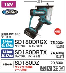 税込新品]マキタ 18V充電式ボードカッター SD180DRGX バッテリ・充電器 