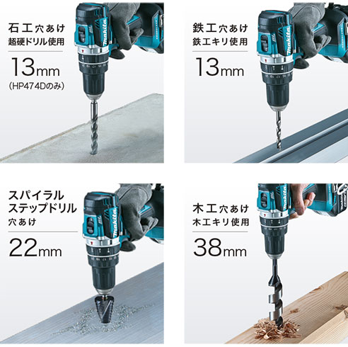 【※送料無料】コンパクト&amp;スピーディ マキタ makita 充電式震動ドライバドリル【HP474DRGX】14.4V バッテリBL1460BX2本・充電器DC18RC・ケース付[約55分充電]】 マキタ 充電タイプオフィスに工場に職人さんにDIY女子のお母さんに_3