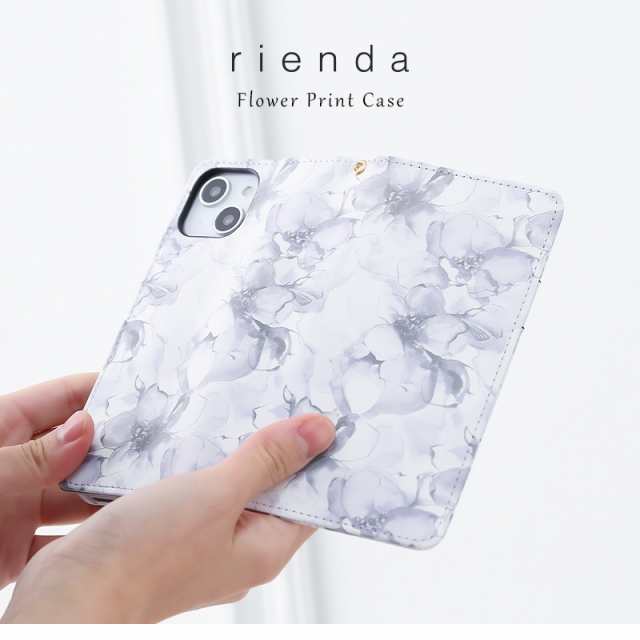 iphone15 ケース 手帳型 リエンダ rienda プリント 手帳 ケース iphone