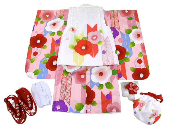 着物美人 送料無料 七五三 3歳着物 女の子 被布セット 女の子着物 子供着物 七五三着物 3歳被布 3歳 5歳 白 ピンク 椿 Dの通販はau Pay マーケット 着物美人