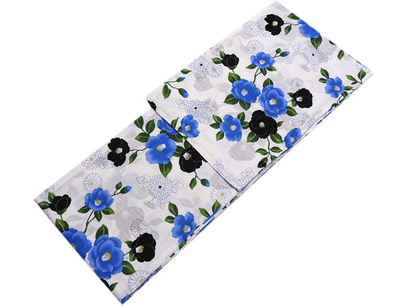 着物美人 送料無料 浴衣 くすみ 変り織り 女浴衣 浴衣女性 浴衣女の子 浴衣くすみ くすみ浴衣 浴衣単体 単品 浴衣オフ白 木綿浴衣 夏着物 街着 大人 女性 女の子 M F L 155-165 【 オフ白 椿 】D415007の通販は 8,700円