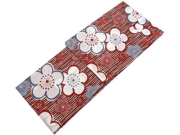 着物美人 送料無料 浴衣 くすみ 変り織り 女浴衣 浴衣女性 浴衣女の子 浴衣くすみ くすみ浴衣 浴衣単体 単品 浴衣赤 木綿浴衣 夏着物 街着 大人 女性 女の子 M F L 155-165 【 オフ白 赤 レトロ梅 】D415008の通販は 8,700円