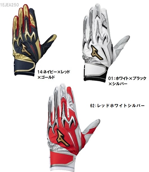 ミズノ　ミズノプロ　バッティング手袋両手用シリコンパワーアークDI 1EJEA250