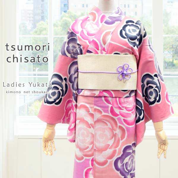 ツモリチサト ブランド 浴衣【tsumori chisato/注染 ピンク地にバラ ...