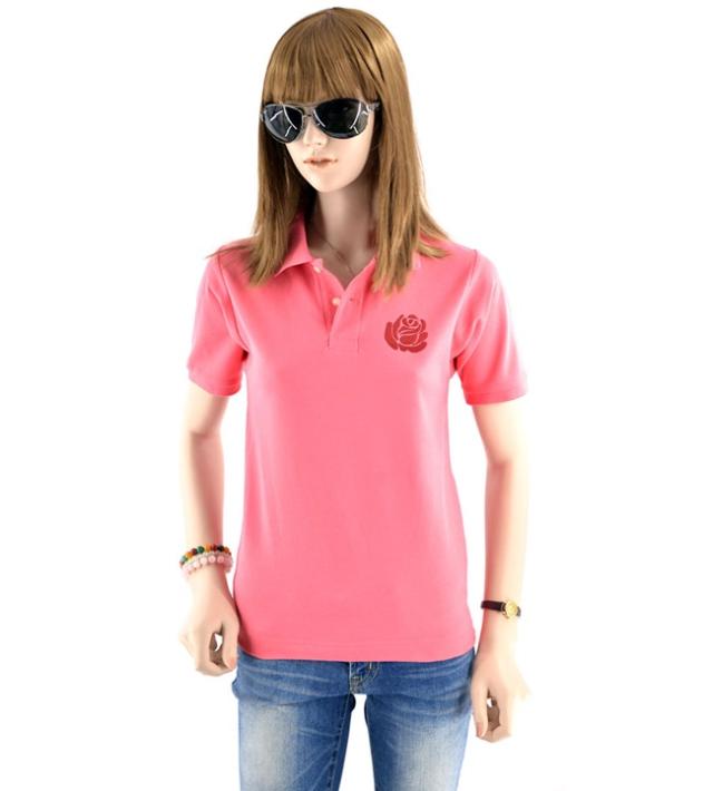 メール便送料無料 刺繍 半袖 ポロシャツ レディース オリジナル 無地 ワンポイント ロゴ おしゃれ 吸汗速乾 バラ 薔薇 花 黒 紺 赤 レッの通販はau Pay マーケット X Clothesファッション通販