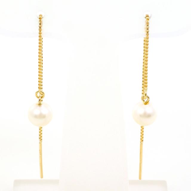 ピアス K18 18金 YG イエローゴールド パール（真珠） 総重量約0.9g 中古ジュエリー