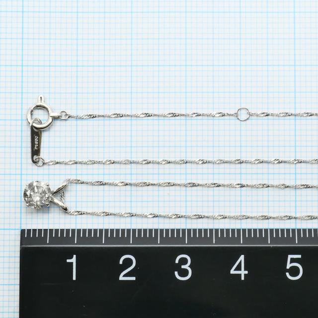 ネックレス PT900/プラチナ PT850/プラチナ ダイヤ 0.5ct 総重量約1.1g 約40cm 中古ジュエリー_3