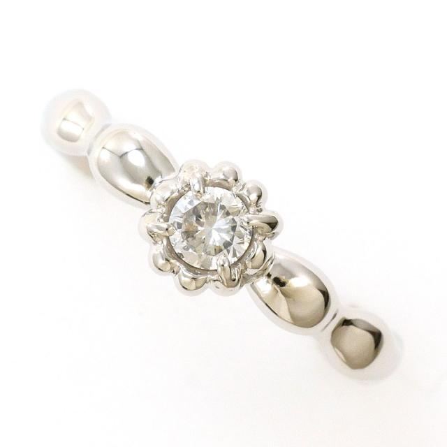 PT900 プラチナ リング・指輪 7.5号 ダイヤ 0.15ct 総重量約3.4g 中古ジュエリー