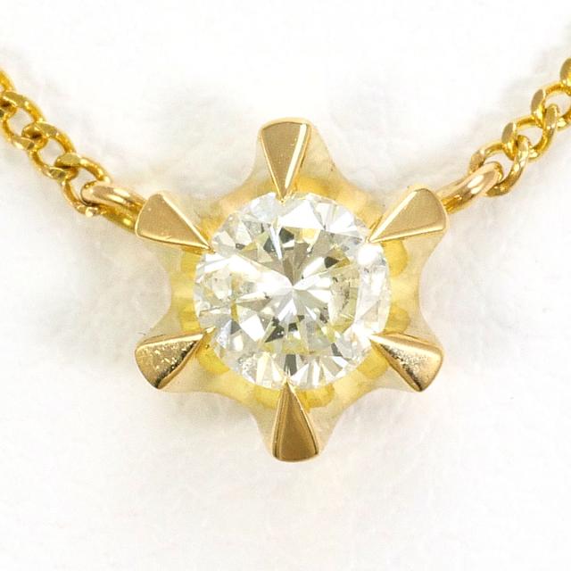 ホースモチーフ ネックレス ダイヤモンド 0.21ct K18YG 6.8g イエロー 