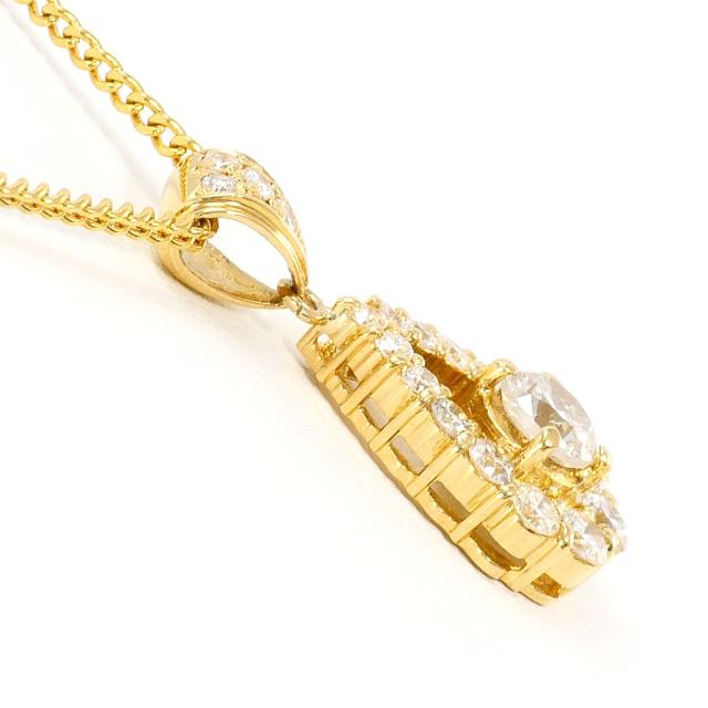 K18 18金 YG イエローゴールド ネックレス ダイヤ 1.02ct 鑑別書 総重量約5.1g 約40cm 中古ジュエリー_1