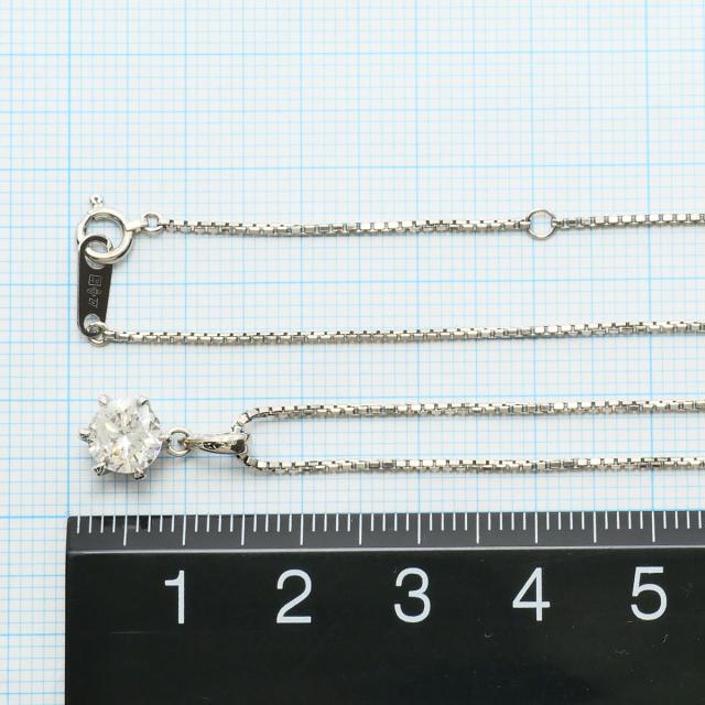 PT900 プラチナ PT850 プラチナ ネックレス ダイヤ 1.216ct 鑑別書 総重量約5.1g 約40cm 中古ジュエリー_4