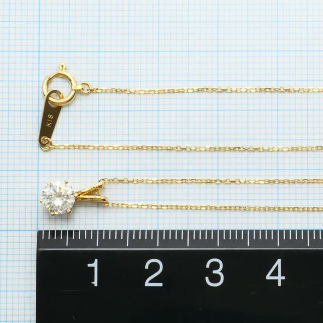 K18 18金 YG イエローゴールド ネックレス ダイヤ 鑑別書 総重量約1.9g 約40cm 中古ジュエリー_4
