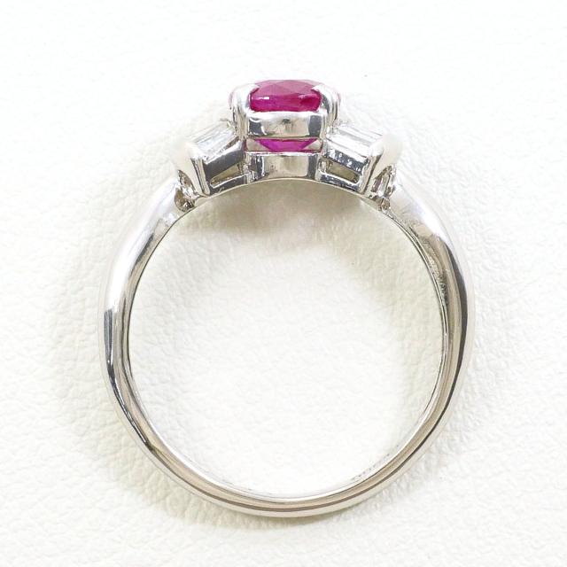 PT900 プラチナ リング・指輪 11号 ルビー 1.54ct ダイヤ 0.35ct カード鑑別書 総重量約4.2g 中古ジュエリー_7