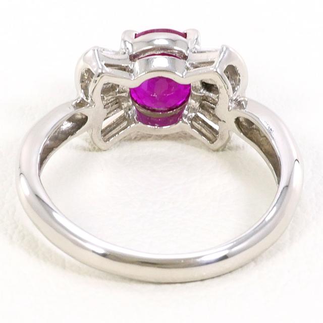 PT900 プラチナ リング・指輪 11号 ルビー 1.54ct ダイヤ 0.35ct カード鑑別書 総重量約4.2g 中古ジュエリー_8