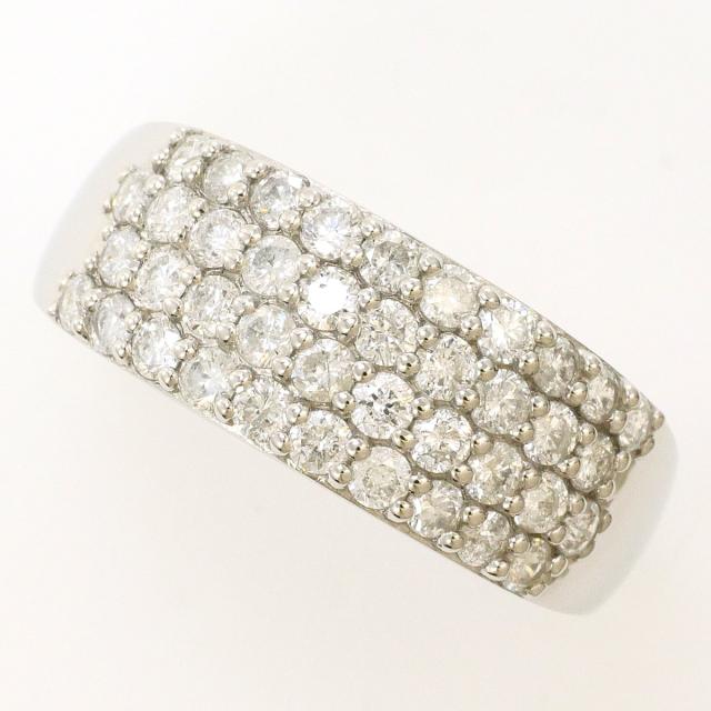 PT900 プラチナ リング・指輪 15号 ダイヤ 1.00ct カード鑑別書 総重量約4.7g 中古ジュエリー