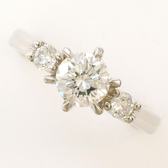 PT900 プラチナ リング・指輪 12号 ダイヤ 0.852ct ダイヤ 0.22ct VS1 鑑定書 総重量約5.4g 中古ジュエリー