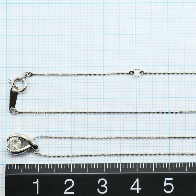 PT900 プラチナ PT850 プラチナ ネックレス ダイヤ 0.327ct I1 鑑定書 総重量約3.2g 約41cm 中古ジュエリー_4
