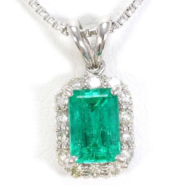 Pt850 Pt900 エメラルド ダイヤモンド ネックレス 鑑別 プラチナ PT900 プラチナ PT850 プラチナ ネックレス エメラルド 0.90ct ダイヤ