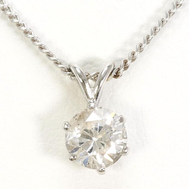 PT900 プラチナ PT850 プラチナ ネックレス ダイヤ 0.66ct I1 鑑定書 総重量約3.5g 約40cm 中古ジュエリー