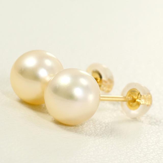 K18 18金 YG 黄色ゴールド ピアス パール 総掛け目約1.5g 中古宝飾品