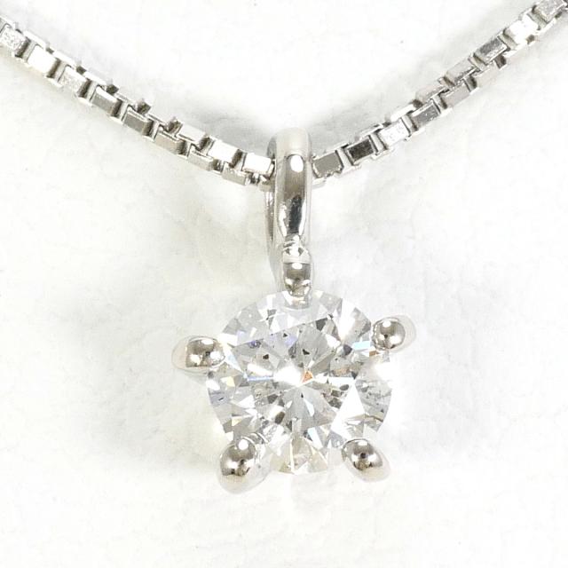 PT プラチナ PT850 プラチナ ネックレス ダイヤ 0.18ct 総重量約2.5g 約45cm 中古ジュエリー