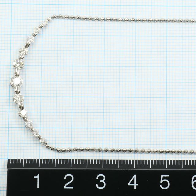PT850 プラチナ ネックレス ダイヤ 1.00ct カード鑑別書 総重量約6.7g 約41cm 中古ジュエリー_5