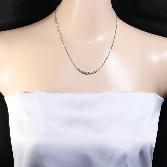 PT850 プラチナ ネックレス ダイヤ 1.00ct カード鑑別書 総重量約6.7g 約41cm 中古ジュエリー_6