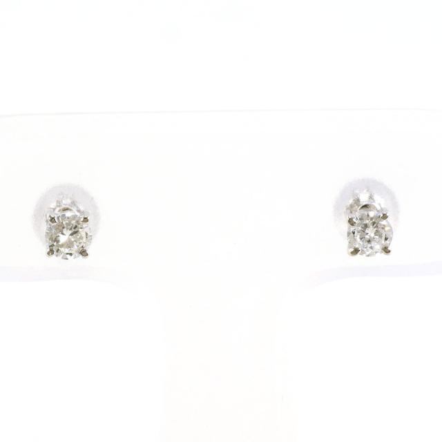 PT850 プラチナ ピアス ダイヤ 総重量約0.6g 中古ジュエリー