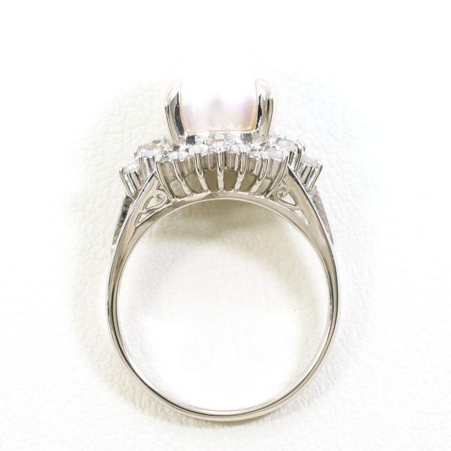 PT900 プラチナ リング・指輪 9号 パール ダイヤ 0.30ct 総重量約5.5g