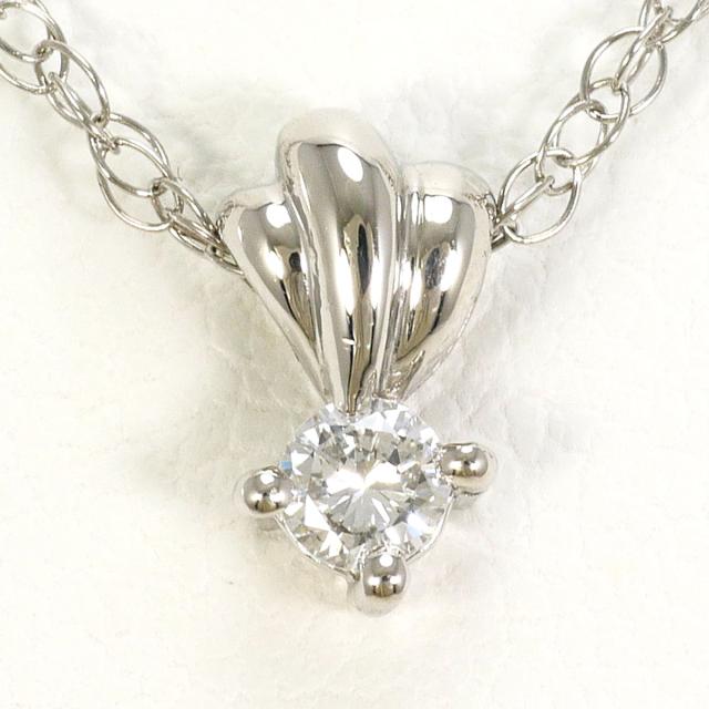 PT900 プラチナ PT850 プラチナ ネックレス ダイヤ 0.080ct 総重量約1.9g 約40cm 中古ジュエリー
