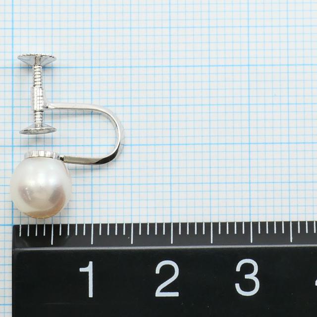 K14 14金 WG ホワイトゴールド イヤリング パール 総重量約2.7g 中古ジュエリー_2