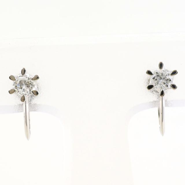 PT850 プラチナ イヤリング ダイヤ 0.18ct 総重量約1.9g 中古ジュエリー