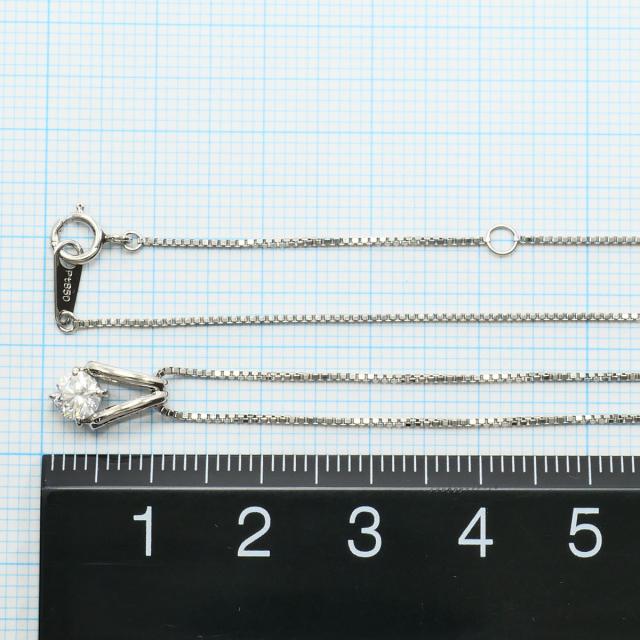 PT900 プラチナ PT850 プラチナ ネックレス ダイヤ 0.321ct VS2 鑑定書 総重量約2.8g 約40cm 中古ジュエリー_4