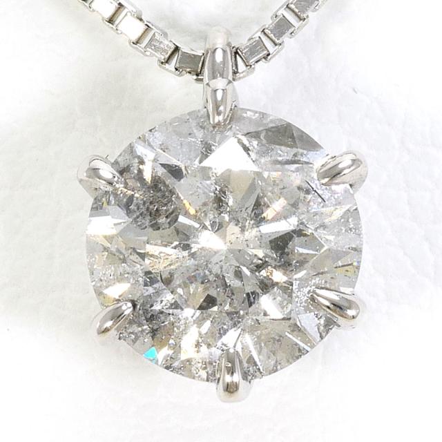 PT900 プラチナ PT850 プラチナ ネックレス ダイヤ 1.130ct 鑑別書 総重量約3.5g 約45cm 中古ジュエリー