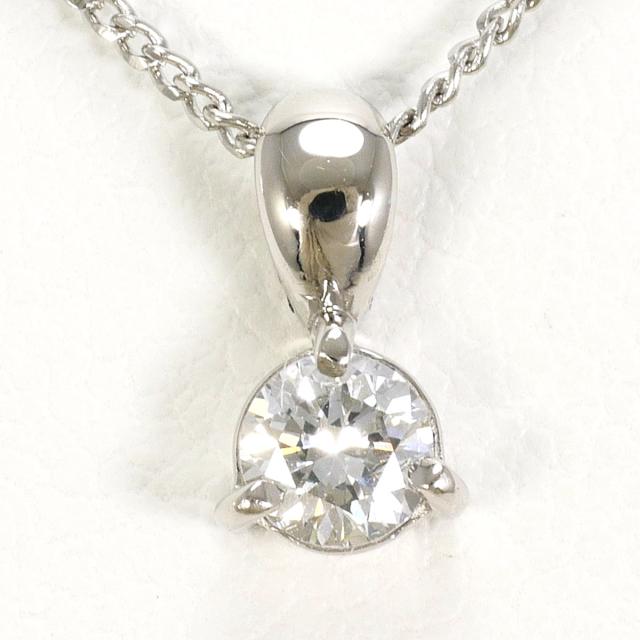 PT900 プラチナ PT850 プラチナ ネックレス ダイヤ 0.18ct 総重量約2.3g 約40cm 中古ジュエリー