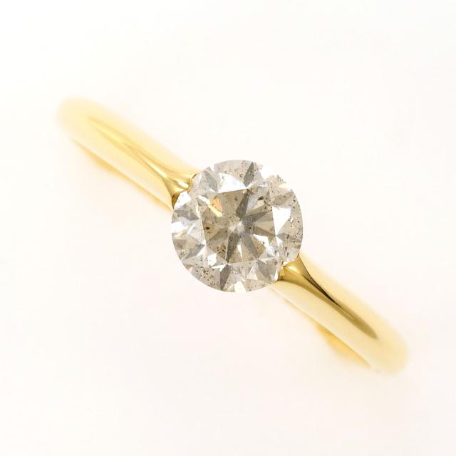 K18 18金 YG イエローゴールド リング・指輪 15号 ダイヤ 0.80ct 鑑別書 総重量約2.4g 中古ジュエリー