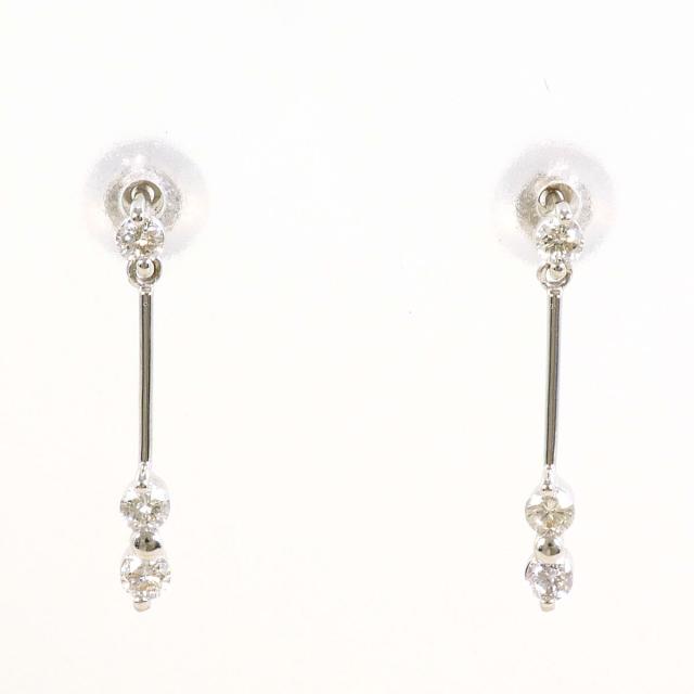 K18 18金 WG ホワイトゴールド ピアス ダイヤ 0.10ct 総重量約0.7g 