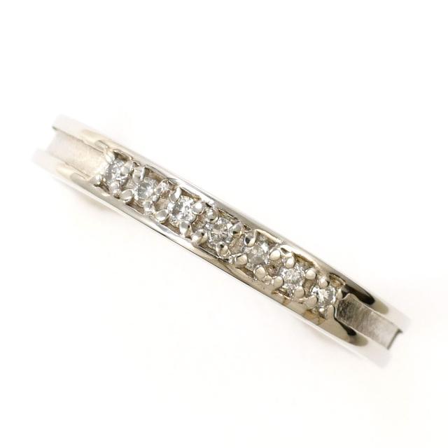 K18 18金 WG ホワイトゴールド リング・指輪 11号 ダイヤ 総重量約2.8g 中古ジュエリー