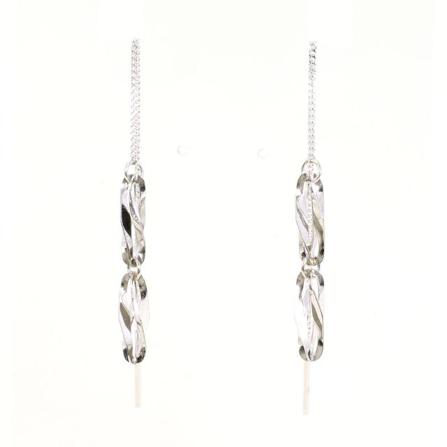 K10 10金 WG ホワイトゴールド ピアス 総重量約0.6g 中古ジュエリー