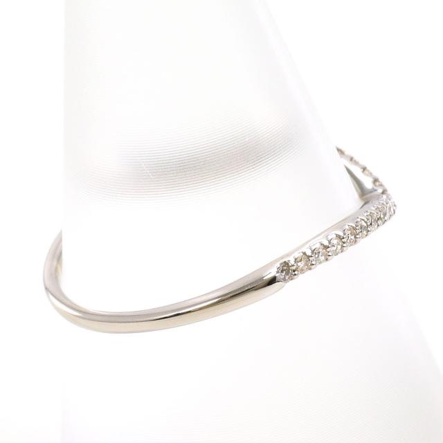 K10 10金 WG ホワイトゴールド リング・指輪 11号 ダイヤ 総重量約0.8g