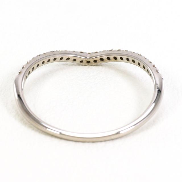 K10 10金 WG ホワイトゴールド リング・指輪 11号 ダイヤ 総重量約0.8g