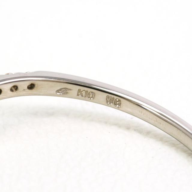 K10 10金 WG ホワイトゴールド リング・指輪 11号 ダイヤ 総重量約0.8g