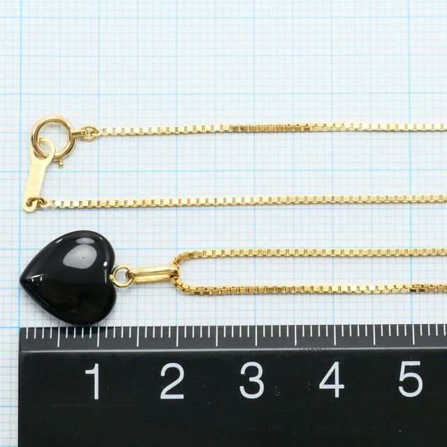 K18 18金 YG イエローゴールド ネックレス オニキス 総重量約4.0g 約40cm 中古ジュエリー_3