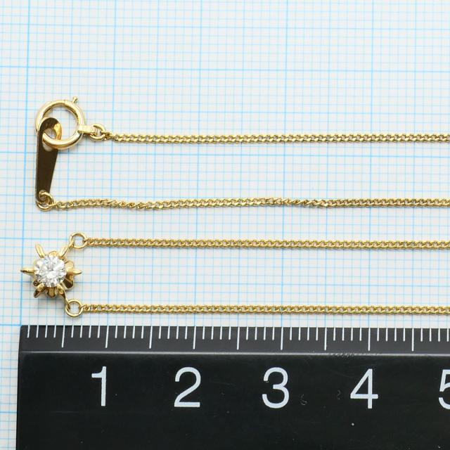 K18 18金 YG イエローゴールド ネックレス ダイヤ 総重量約2.3g 約39cm 中古ジュエリー_3